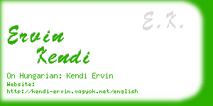 ervin kendi business card